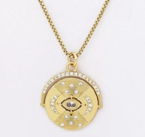 Cadena con medalla de acero y circonias