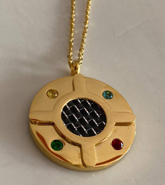 Cadena con Medalla de Acero y cristales