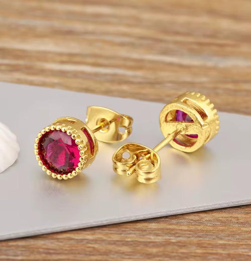 Caravanas de Cristal bañadas en Oro 18