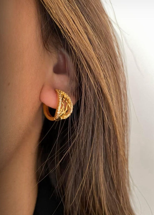 Aros de Plata Italiana bañados en Oro 18